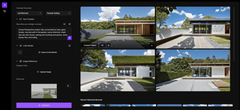 Interface D5 Render pour rendu architectural