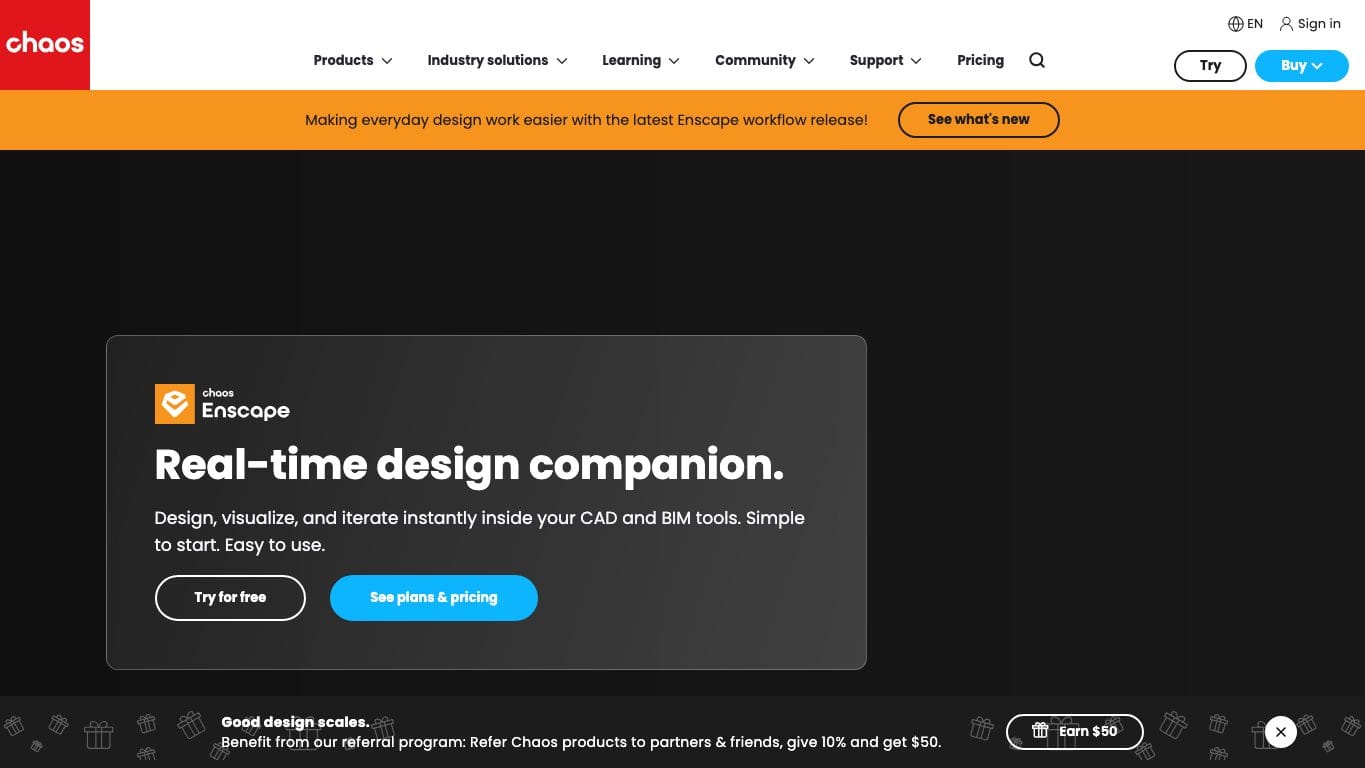 Page officielle Chaos Enscape