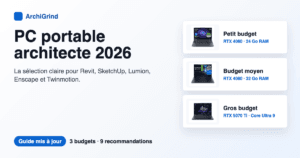 Sélection 2026 de PC portables pour architectes sur ArchiGrind